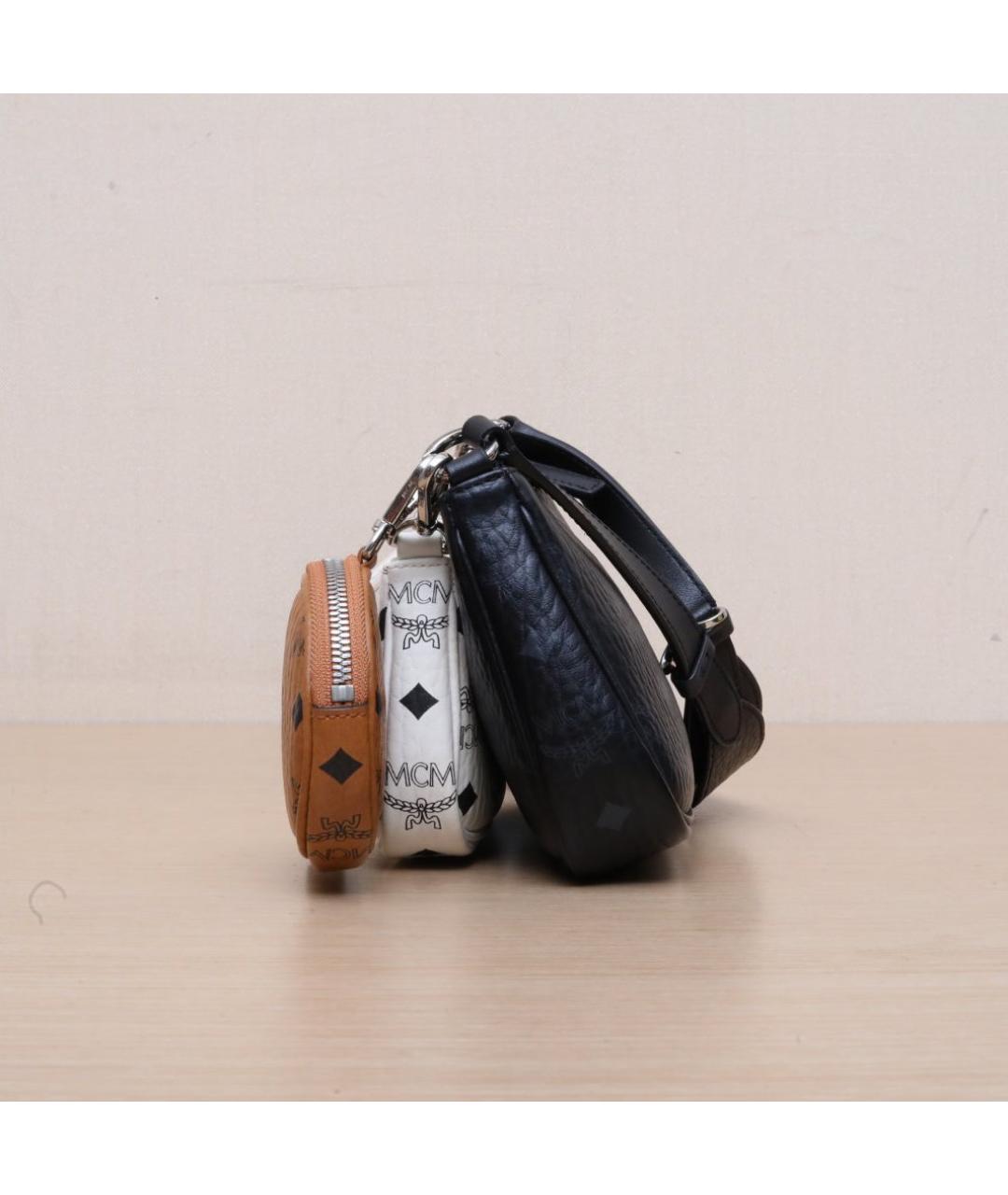MCM Черная кожаная сумка через плечо, фото 5