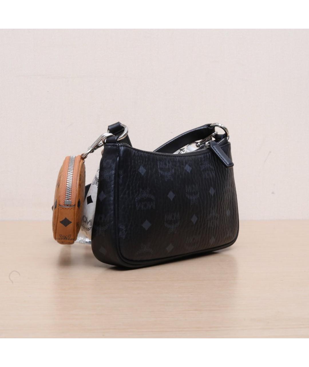 MCM Черная кожаная сумка через плечо, фото 6