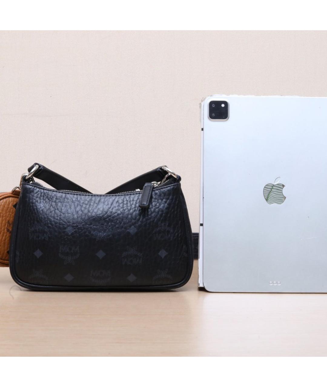 MCM Черная кожаная сумка через плечо, фото 7
