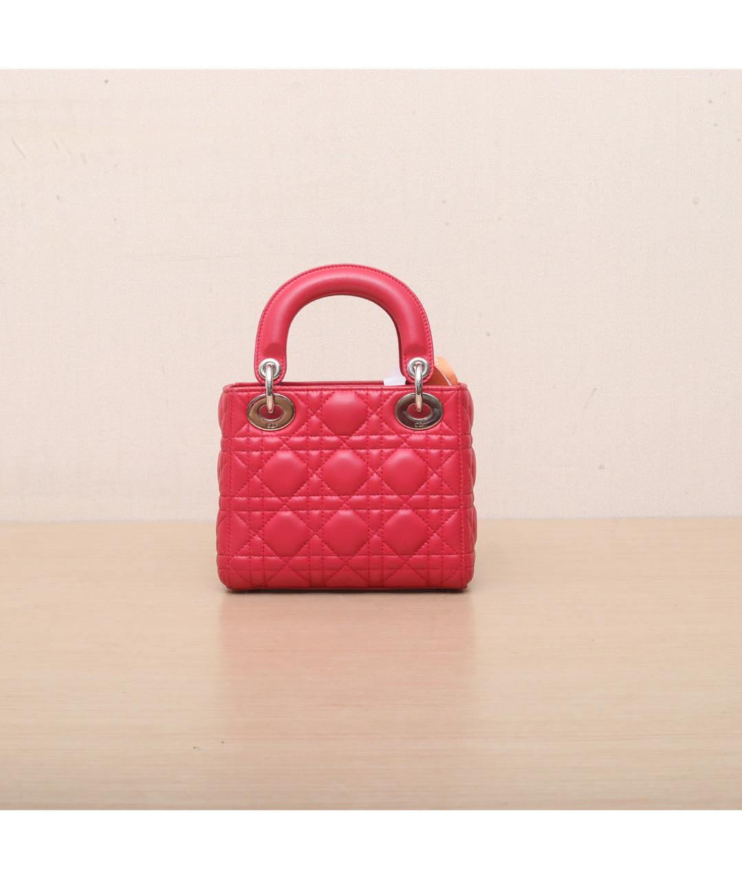 CHRISTIAN DIOR Красная кожаная сумка через плечо, фото 7