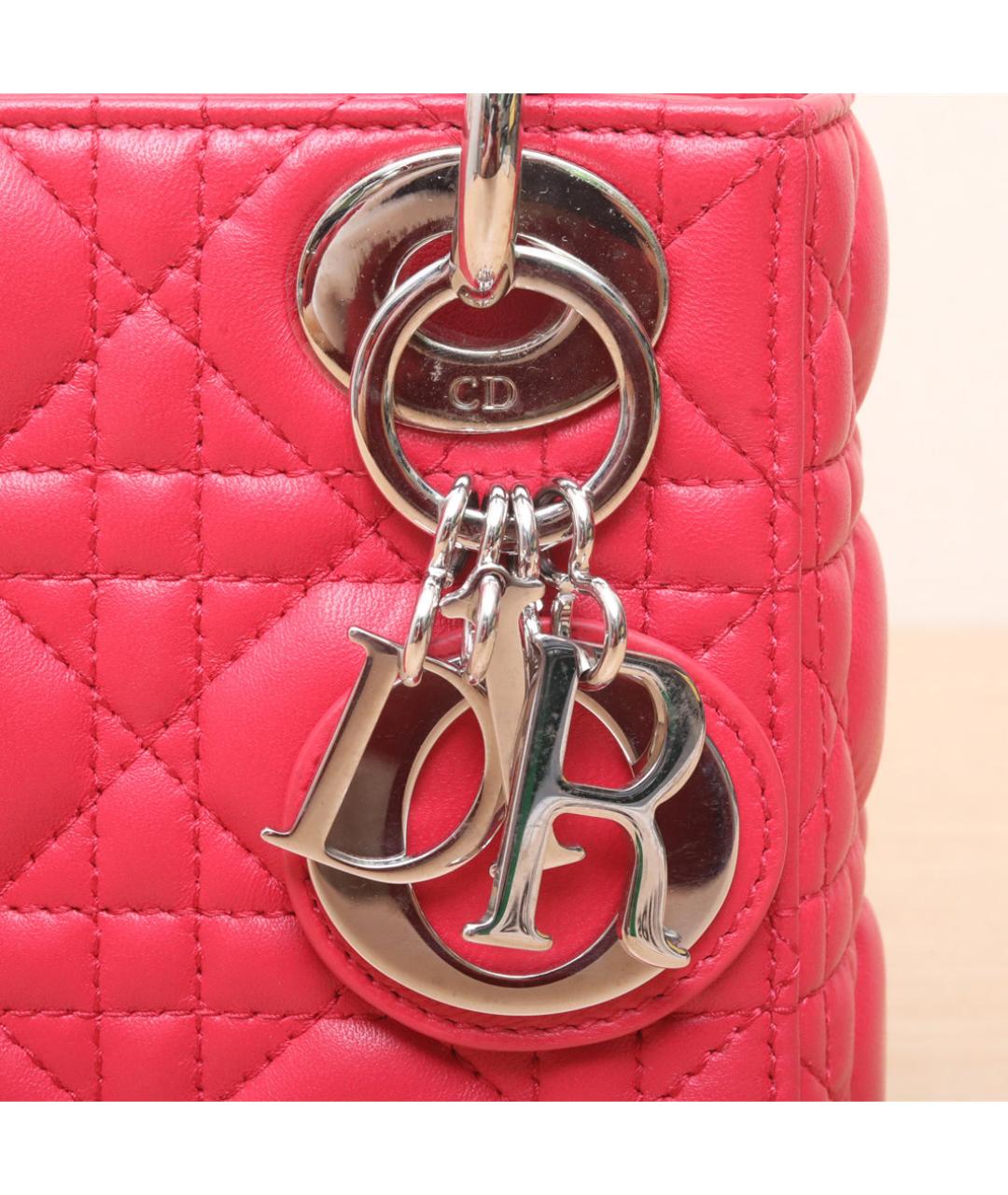 CHRISTIAN DIOR Красная кожаная сумка через плечо, фото 8
