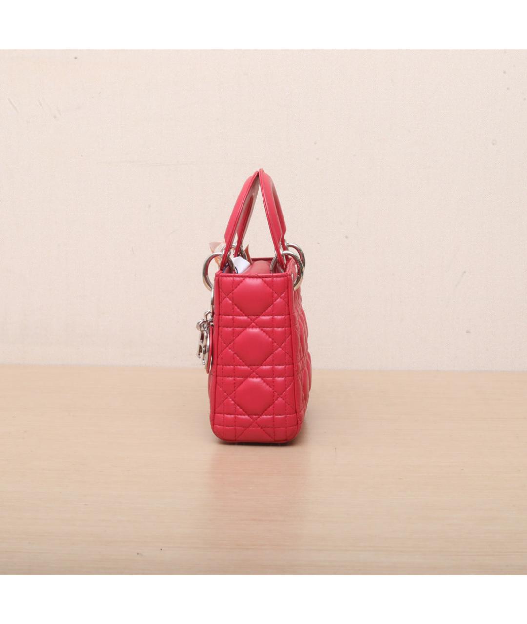 CHRISTIAN DIOR Красная кожаная сумка через плечо, фото 5