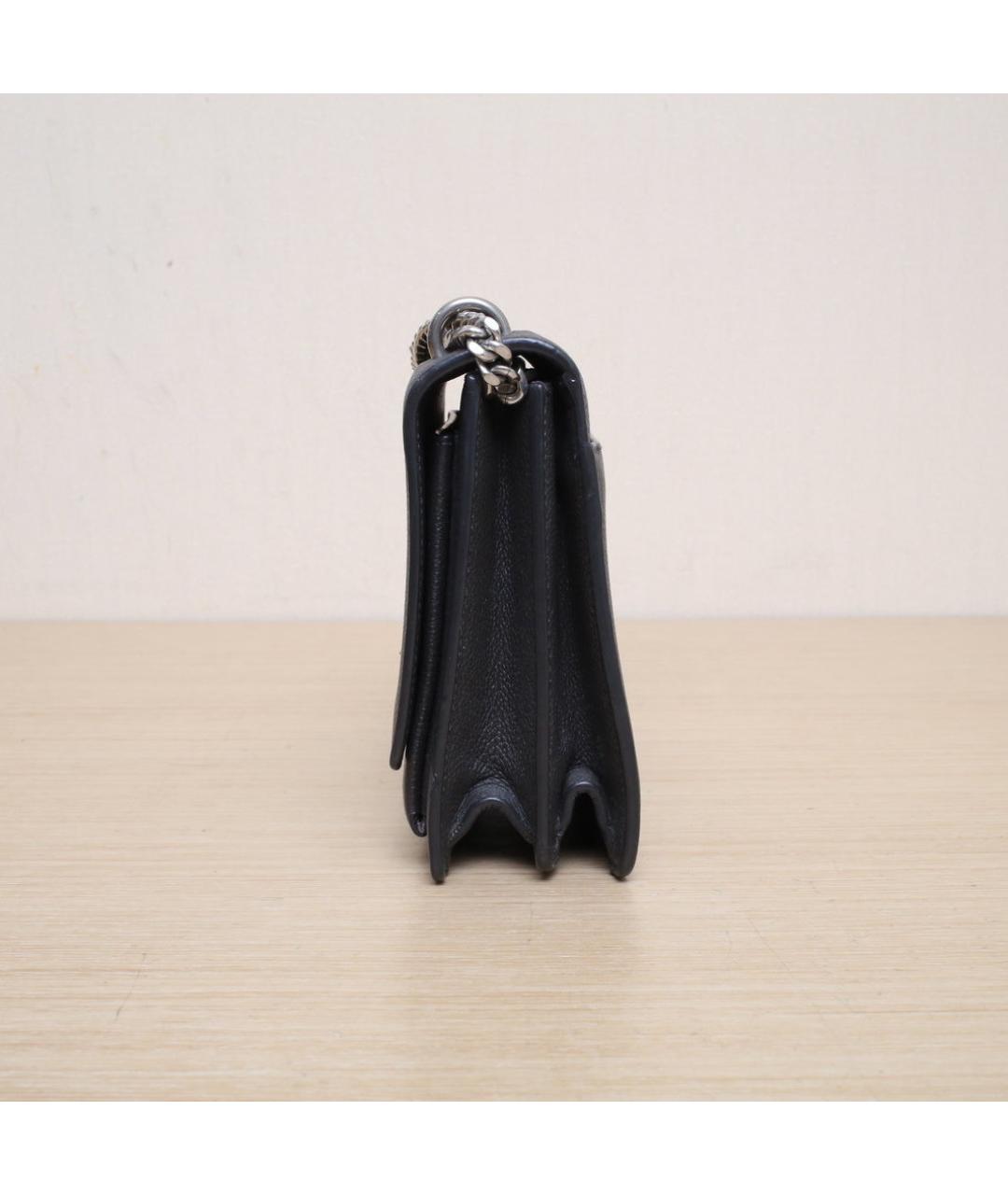 SAINT LAURENT Серая кожаная сумка через плечо, фото 5