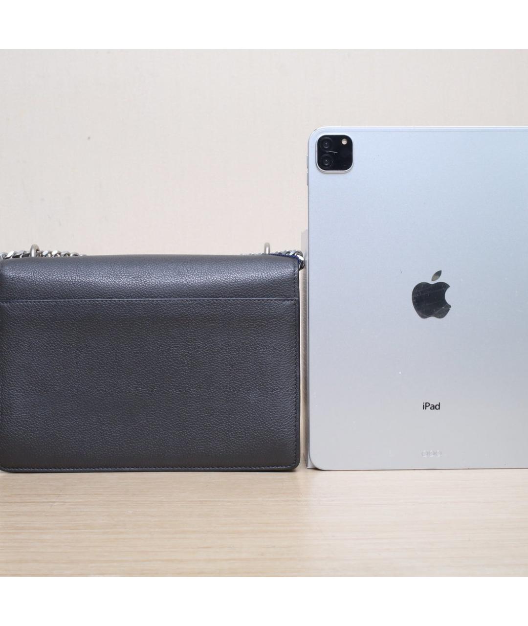 SAINT LAURENT Серая кожаная сумка через плечо, фото 7