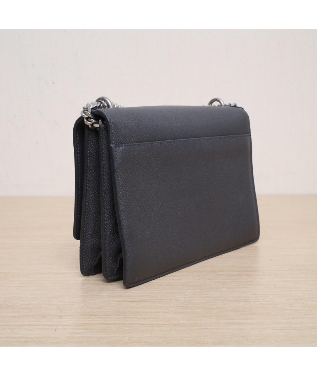 SAINT LAURENT Серая кожаная сумка через плечо, фото 6