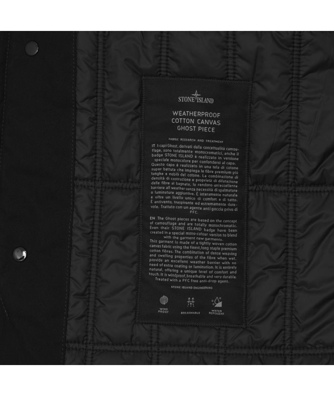 STONE ISLAND Черная хлопковая куртка, фото 6