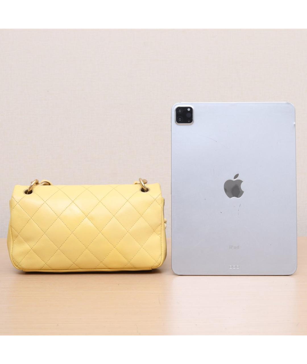 CHANEL Желтая кожаная сумка через плечо, фото 6