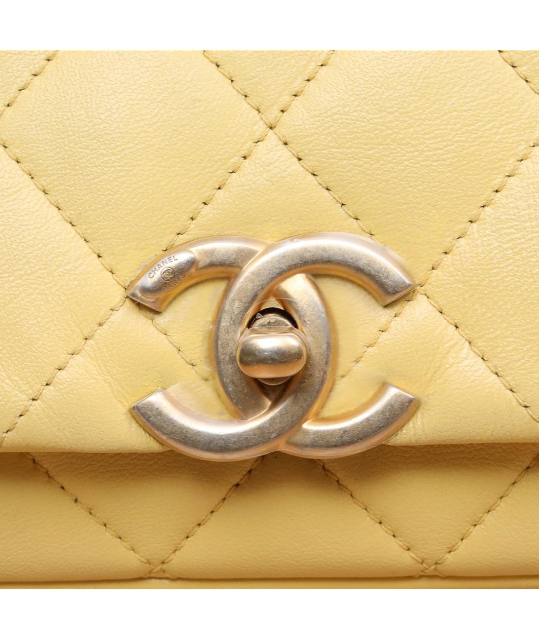CHANEL Желтая кожаная сумка через плечо, фото 7