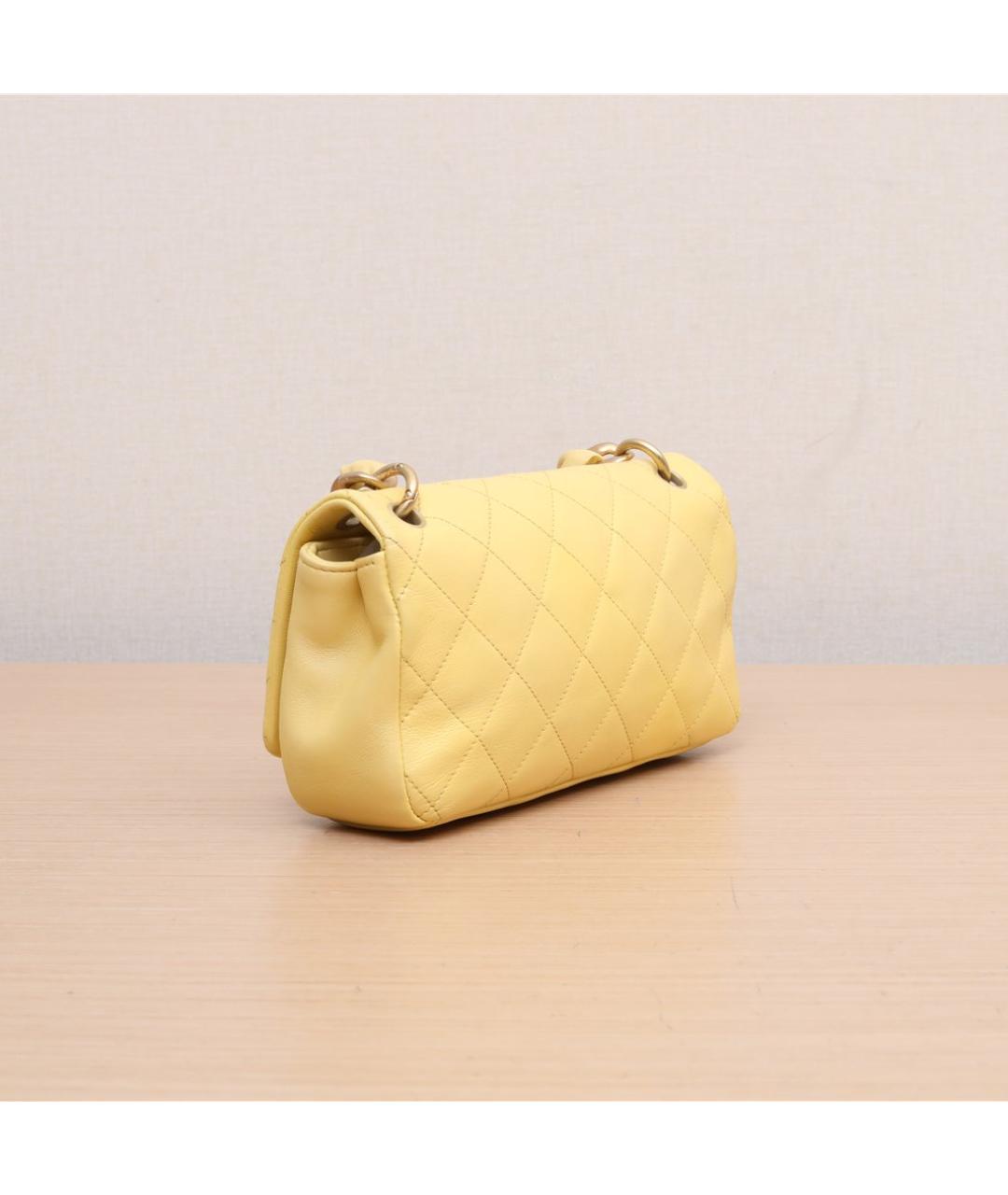 CHANEL Желтая кожаная сумка через плечо, фото 5