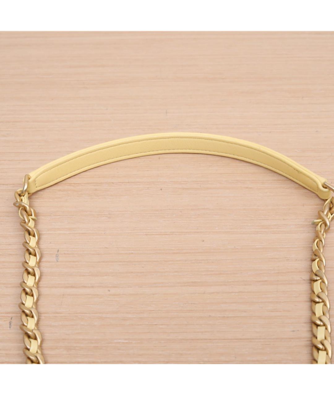 CHANEL Желтая кожаная сумка через плечо, фото 8