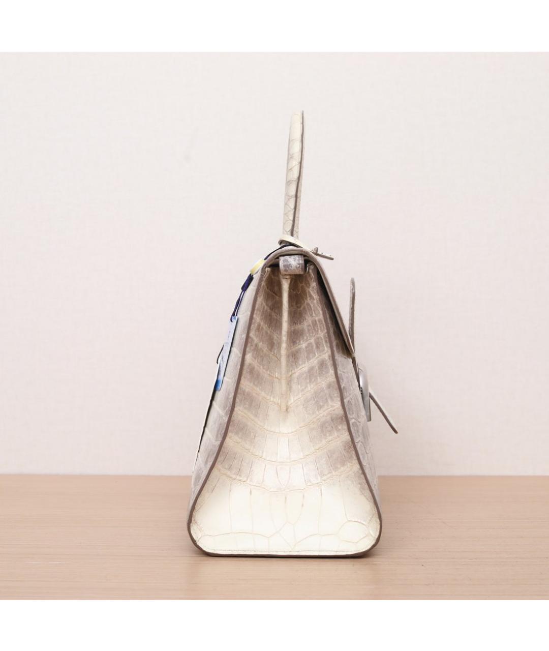 DELVAUX Бежевая сумка через плечо из экзотической кожи, фото 4