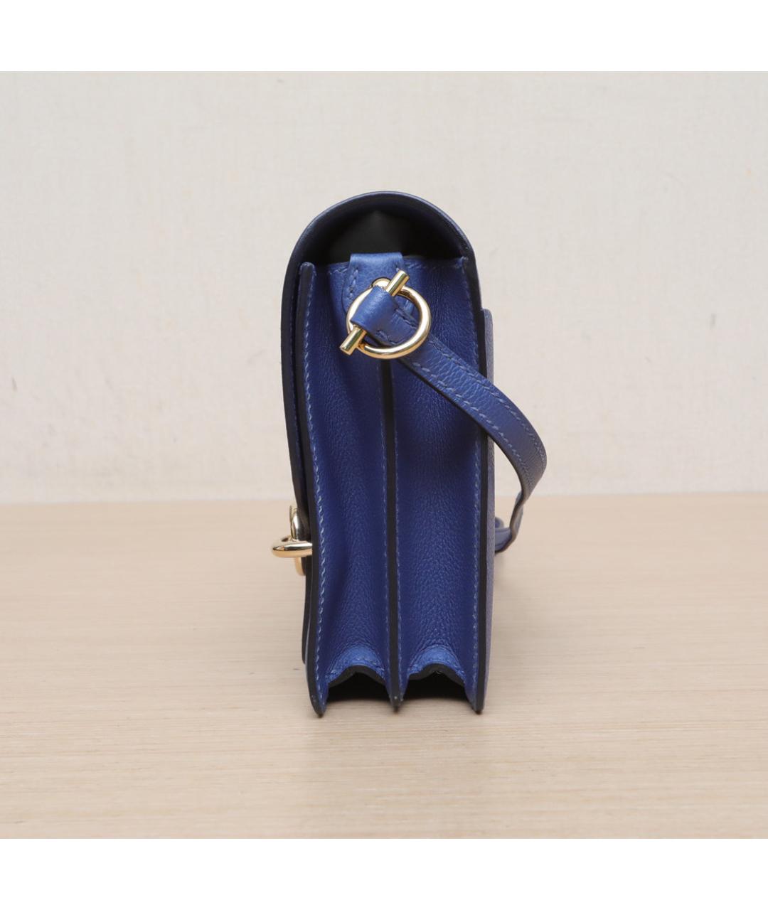 HERMES Синяя кожаная сумка через плечо, фото 5