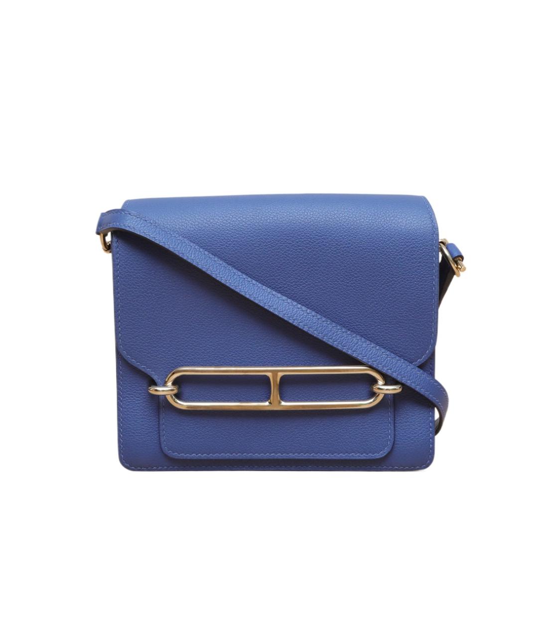 HERMES Синяя кожаная сумка через плечо, фото 1