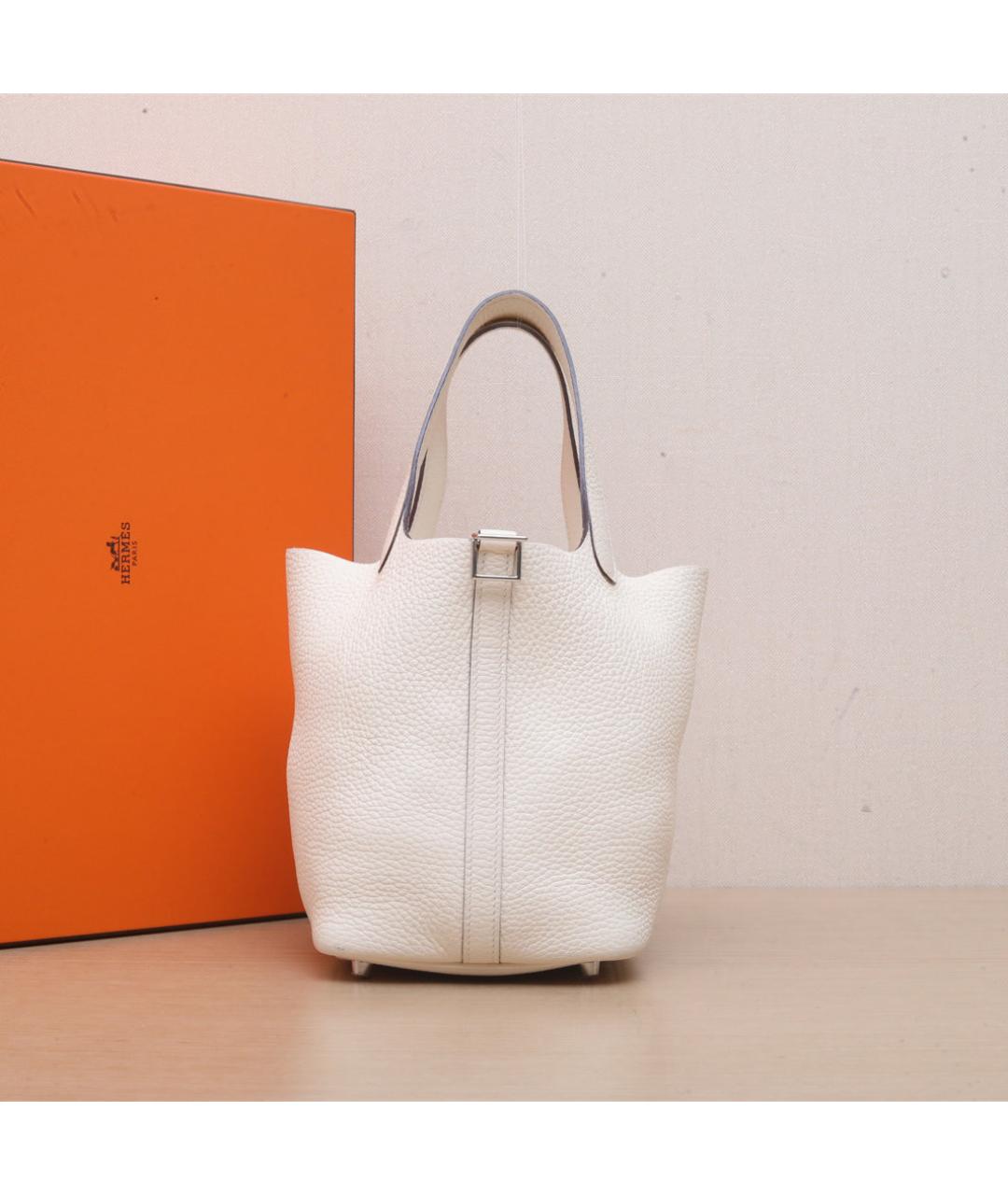 HERMES Белая кожаная сумка через плечо, фото 2