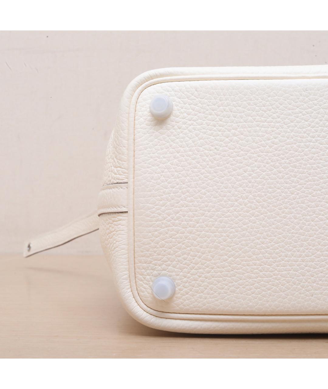 HERMES Белая кожаная сумка через плечо, фото 9