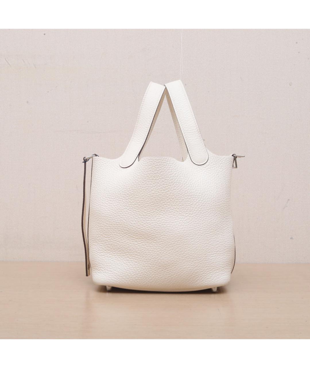HERMES Белая кожаная сумка через плечо, фото 5