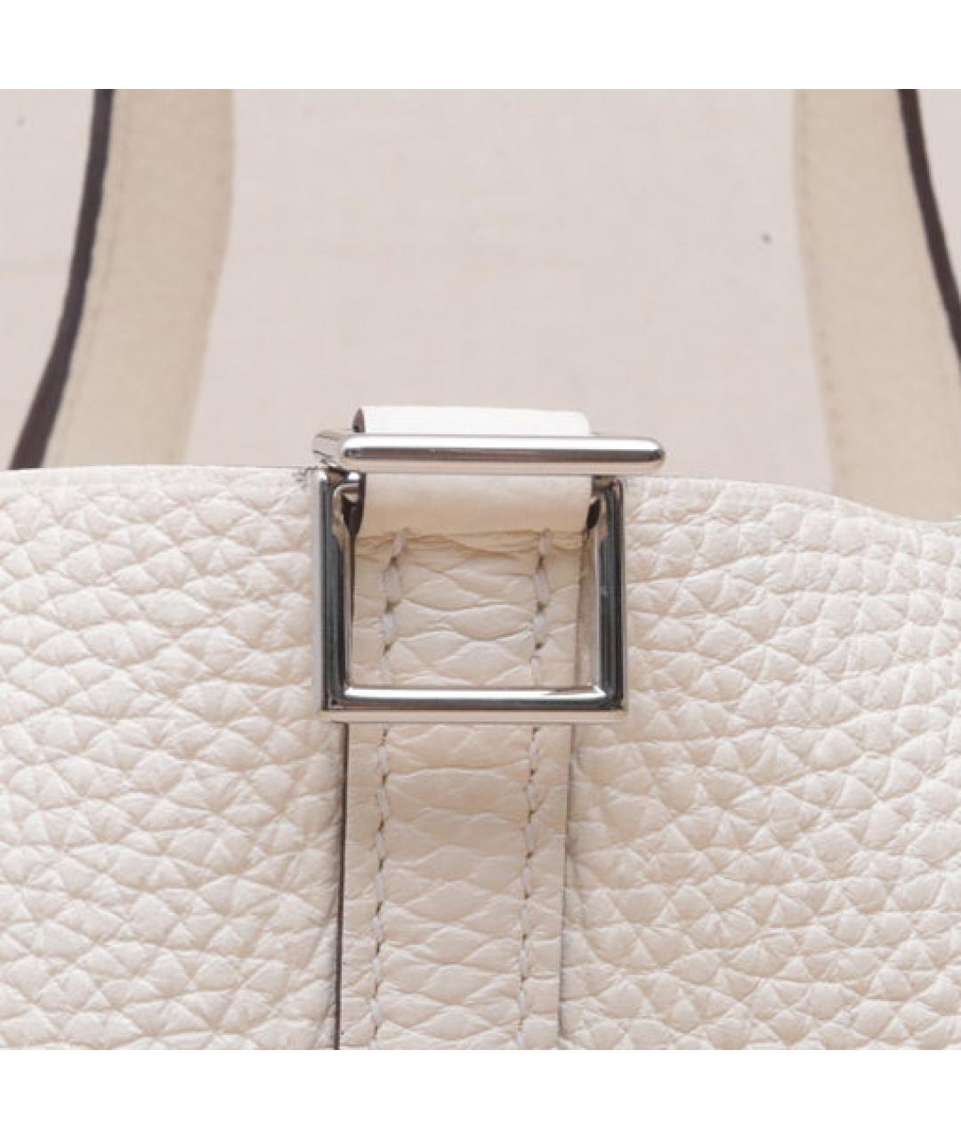 HERMES Белая кожаная сумка через плечо, фото 8