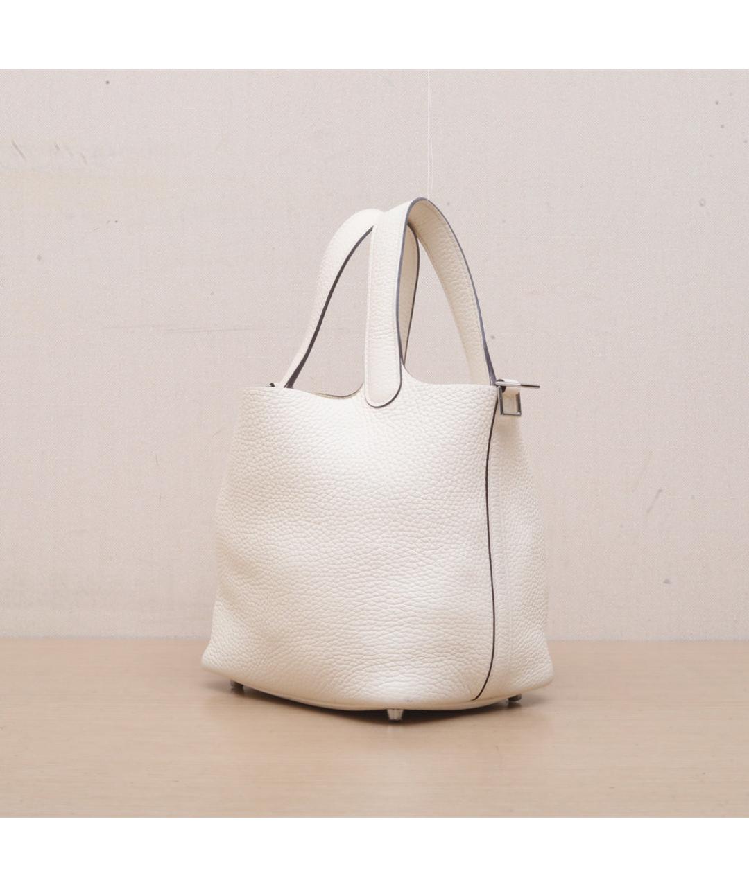 HERMES Белая кожаная сумка через плечо, фото 4