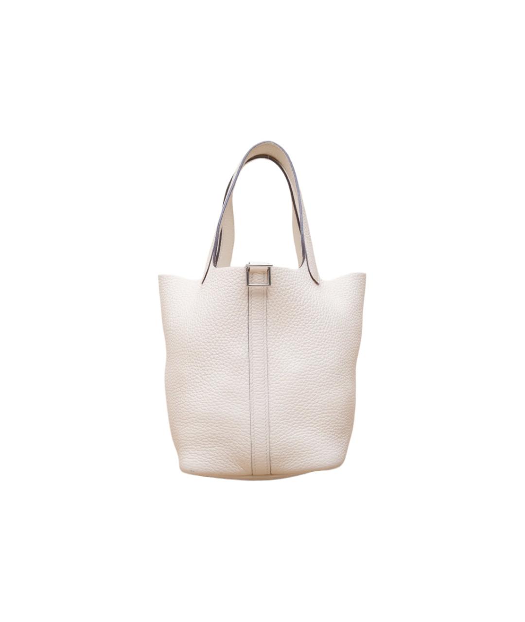 HERMES Белая кожаная сумка через плечо, фото 1