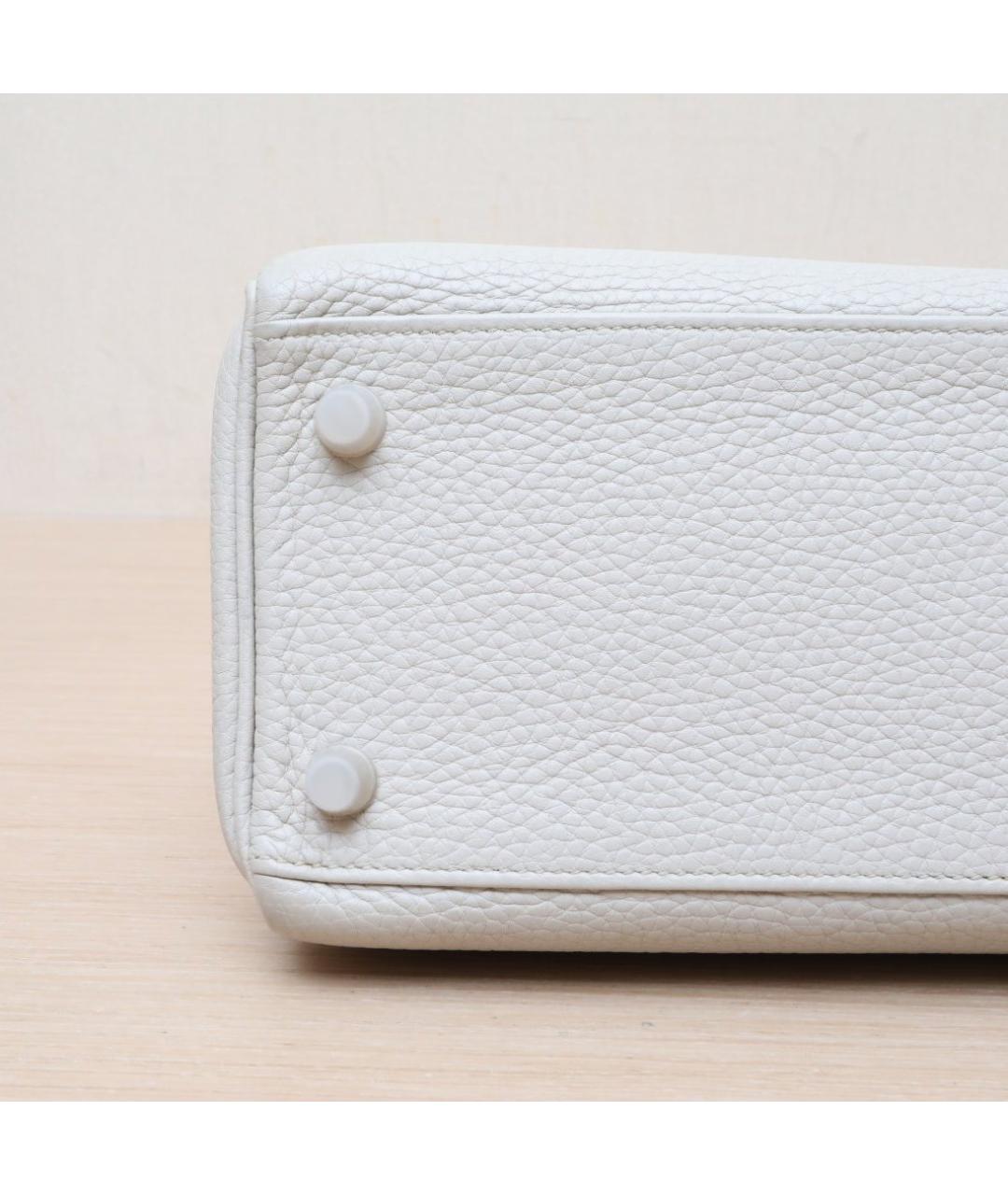 HERMES Белая кожаная сумка через плечо, фото 9