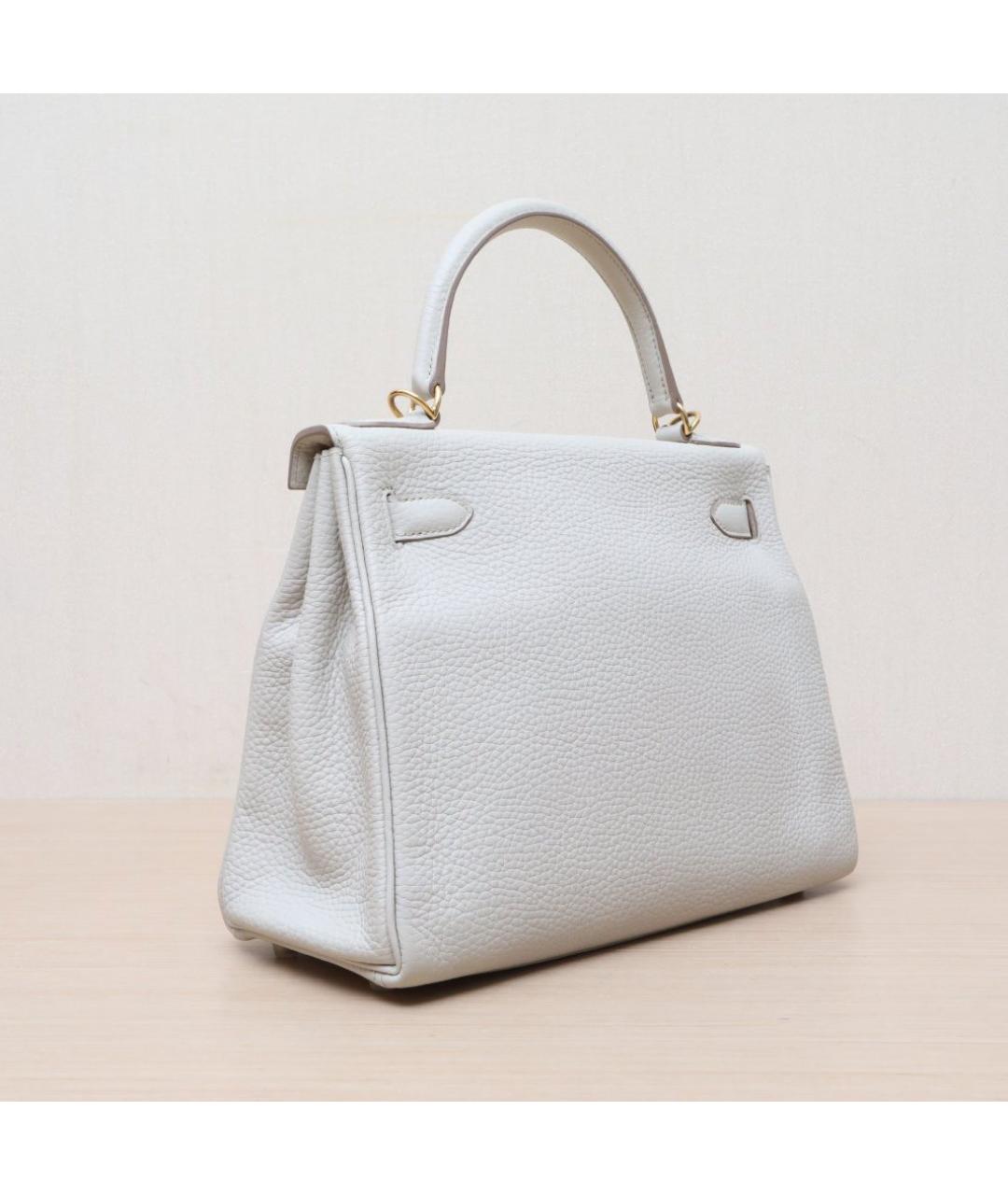 HERMES Белая кожаная сумка через плечо, фото 6