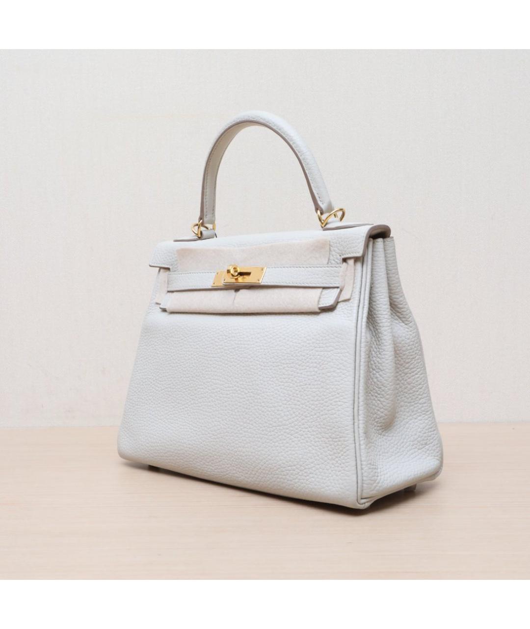 HERMES Белая кожаная сумка через плечо, фото 4