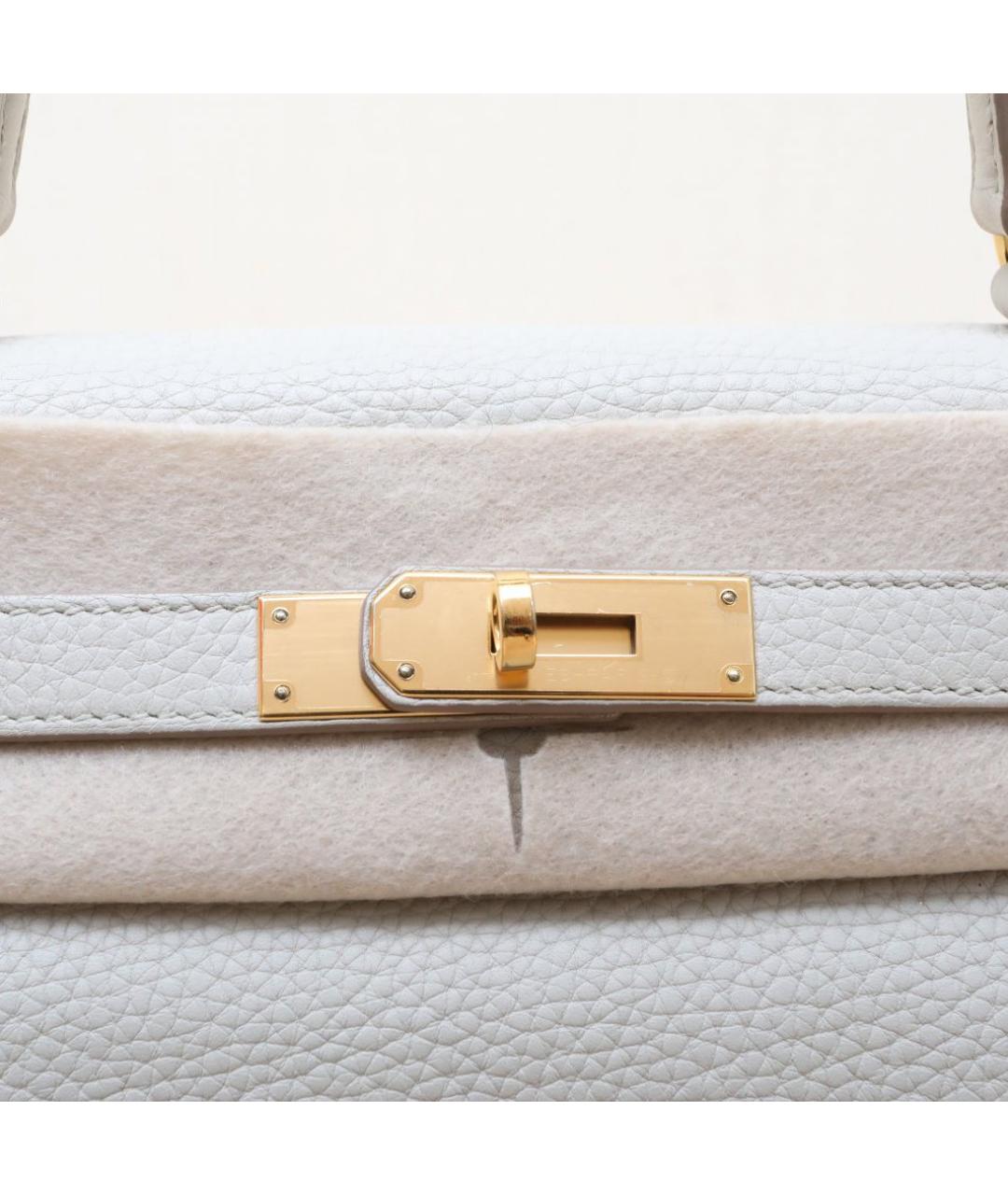 HERMES Белая кожаная сумка через плечо, фото 8