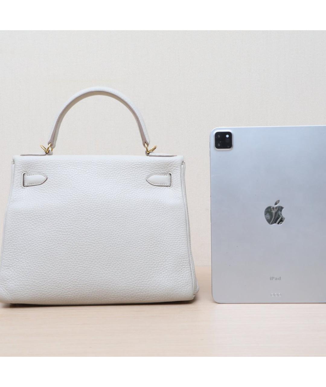 HERMES Белая кожаная сумка через плечо, фото 7