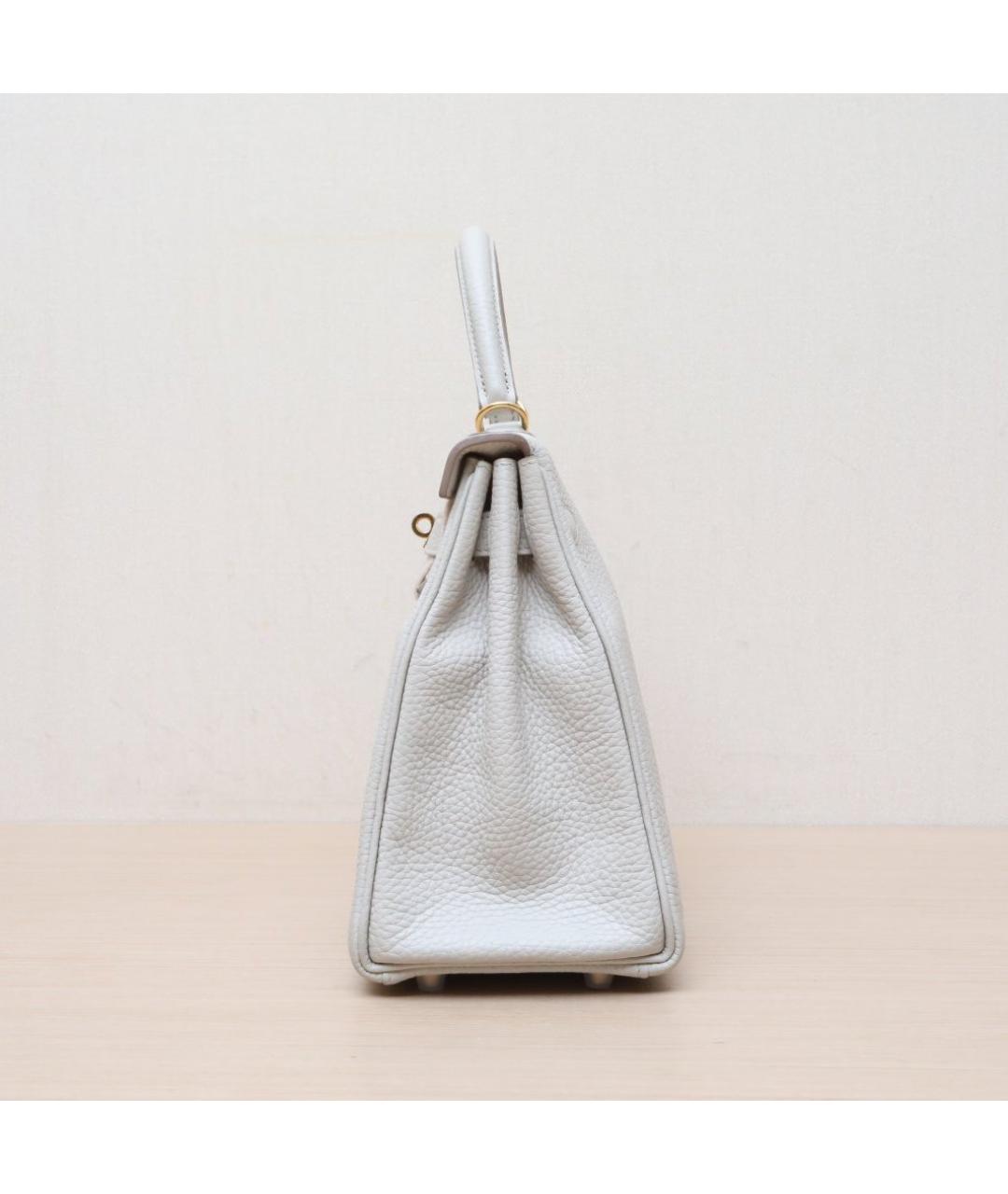 HERMES Белая кожаная сумка через плечо, фото 5