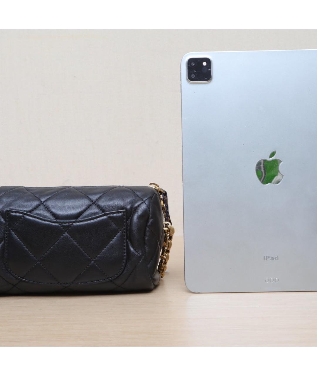 CHANEL Черная кожаная сумка через плечо, фото 7