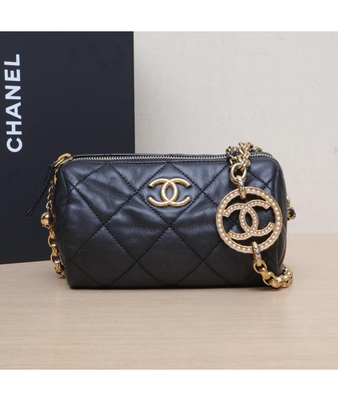 CHANEL Черная кожаная сумка через плечо, фото 2