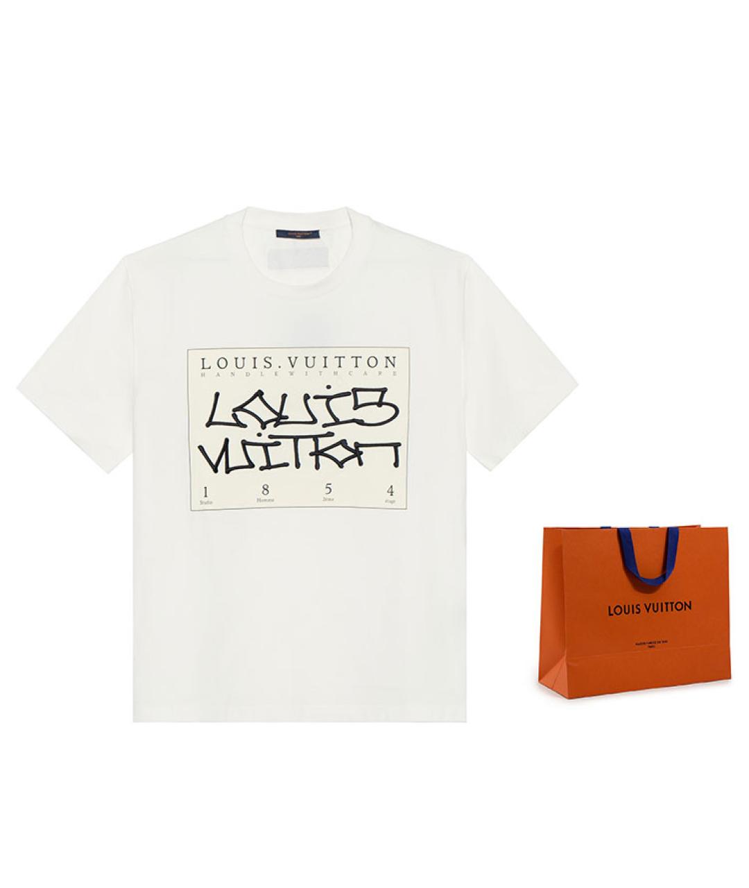 LOUIS VUITTON Белая хлопковая футболка, фото 3