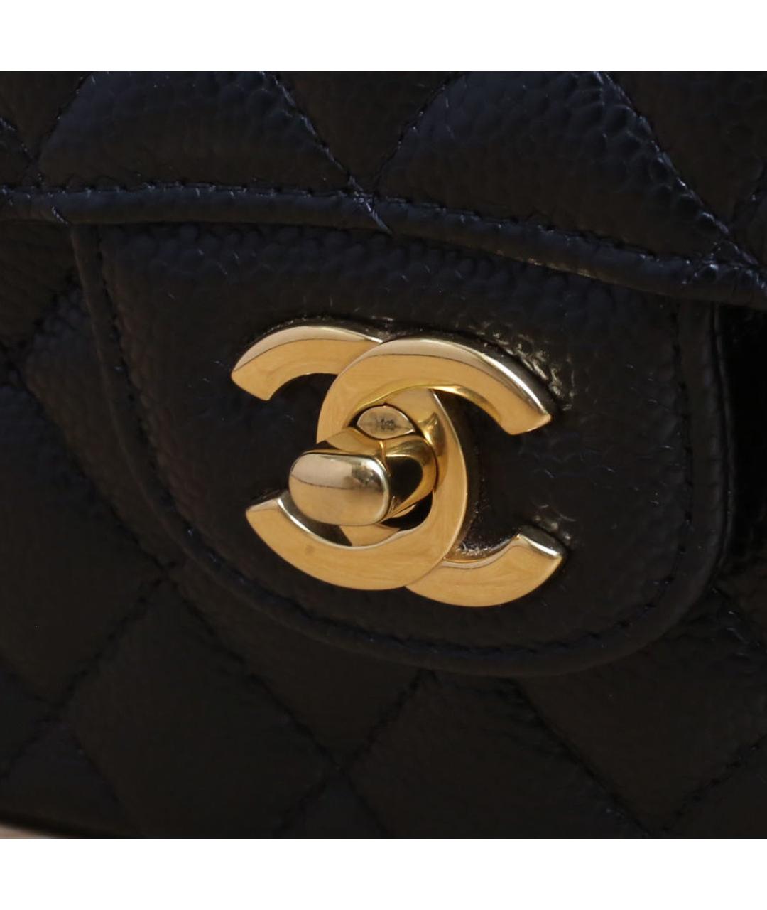 CHANEL Черная кожаная сумка через плечо, фото 8