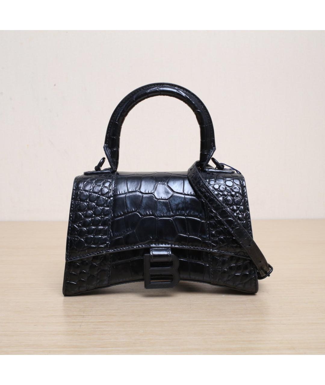 BALENCIAGA Черная кожаная сумка через плечо, фото 3