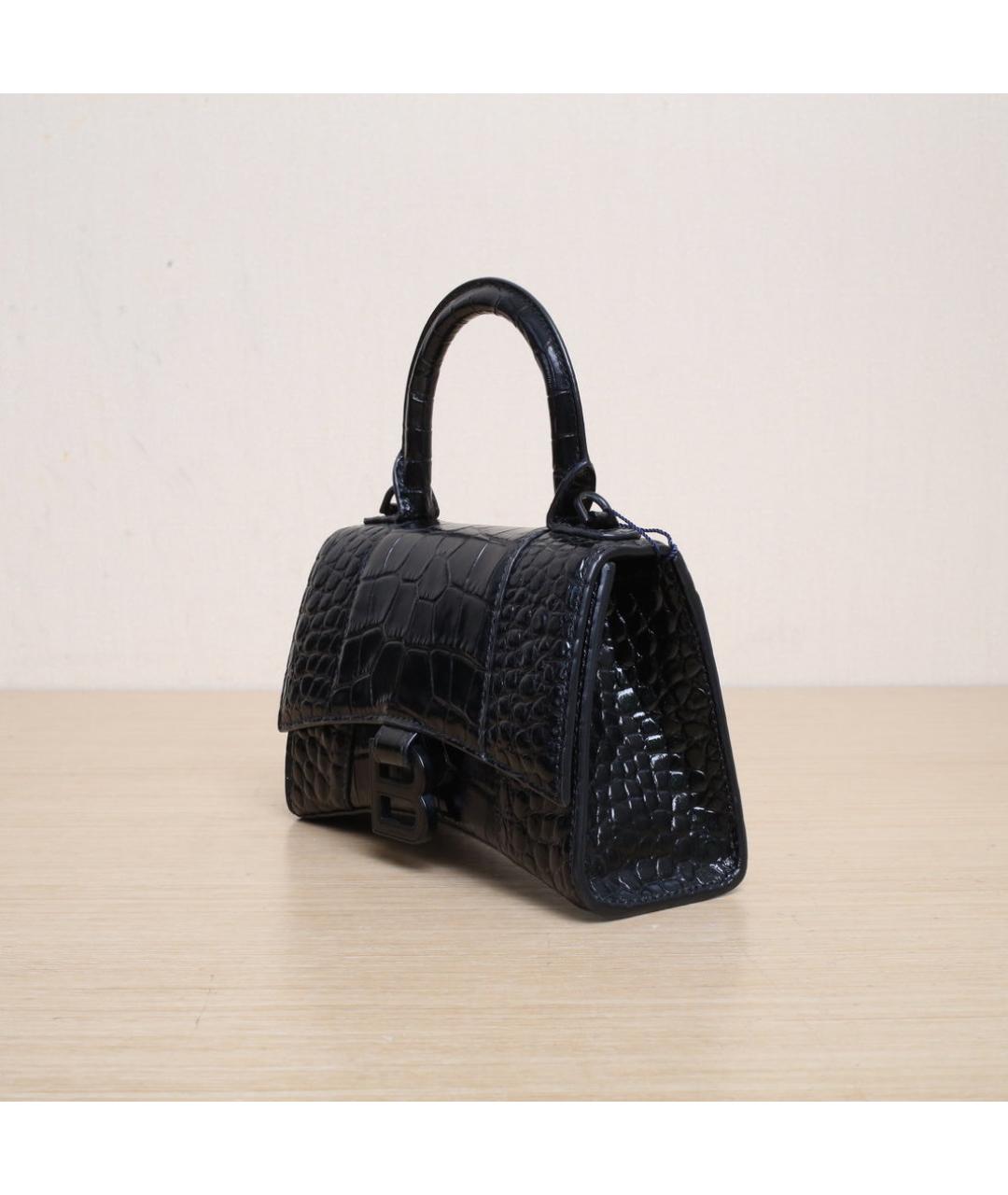 BALENCIAGA Черная кожаная сумка через плечо, фото 4