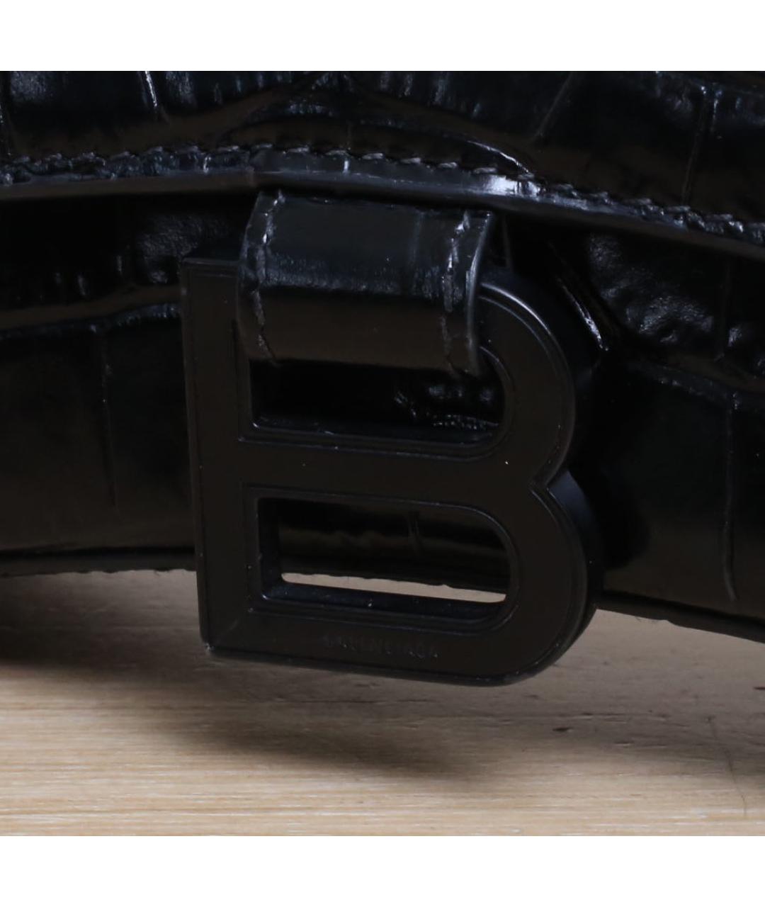 BALENCIAGA Черная кожаная сумка через плечо, фото 8