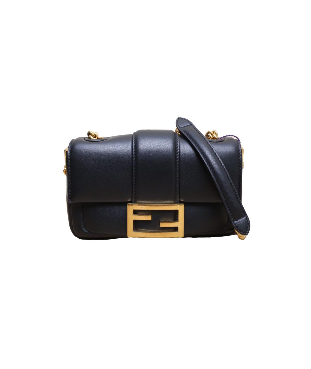 FENDI Черная кожаная сумка через плечо, фото 1
