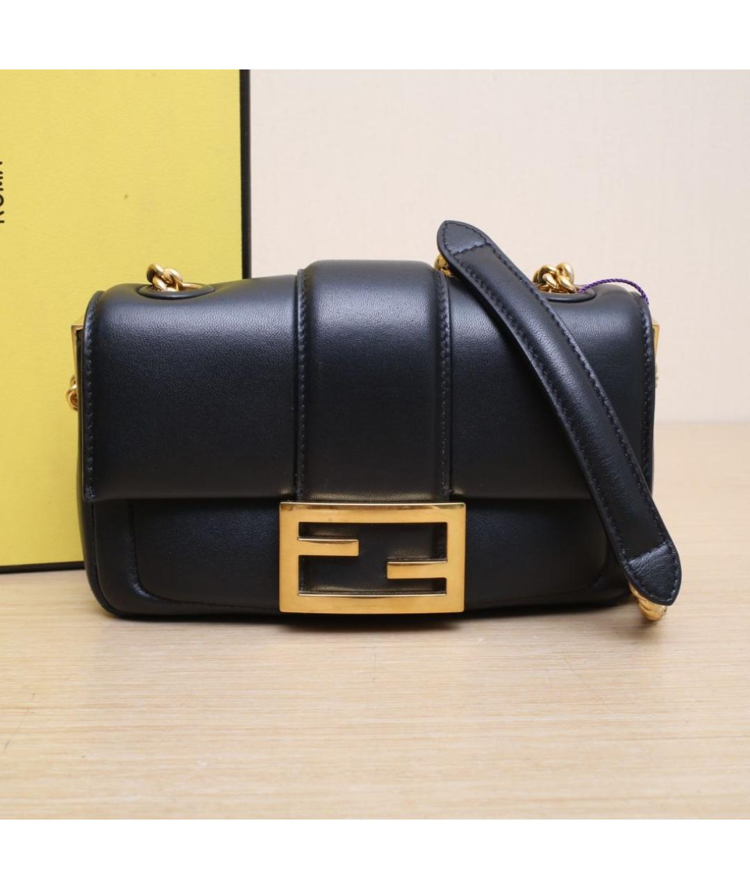 FENDI Черная кожаная сумка через плечо, фото 2