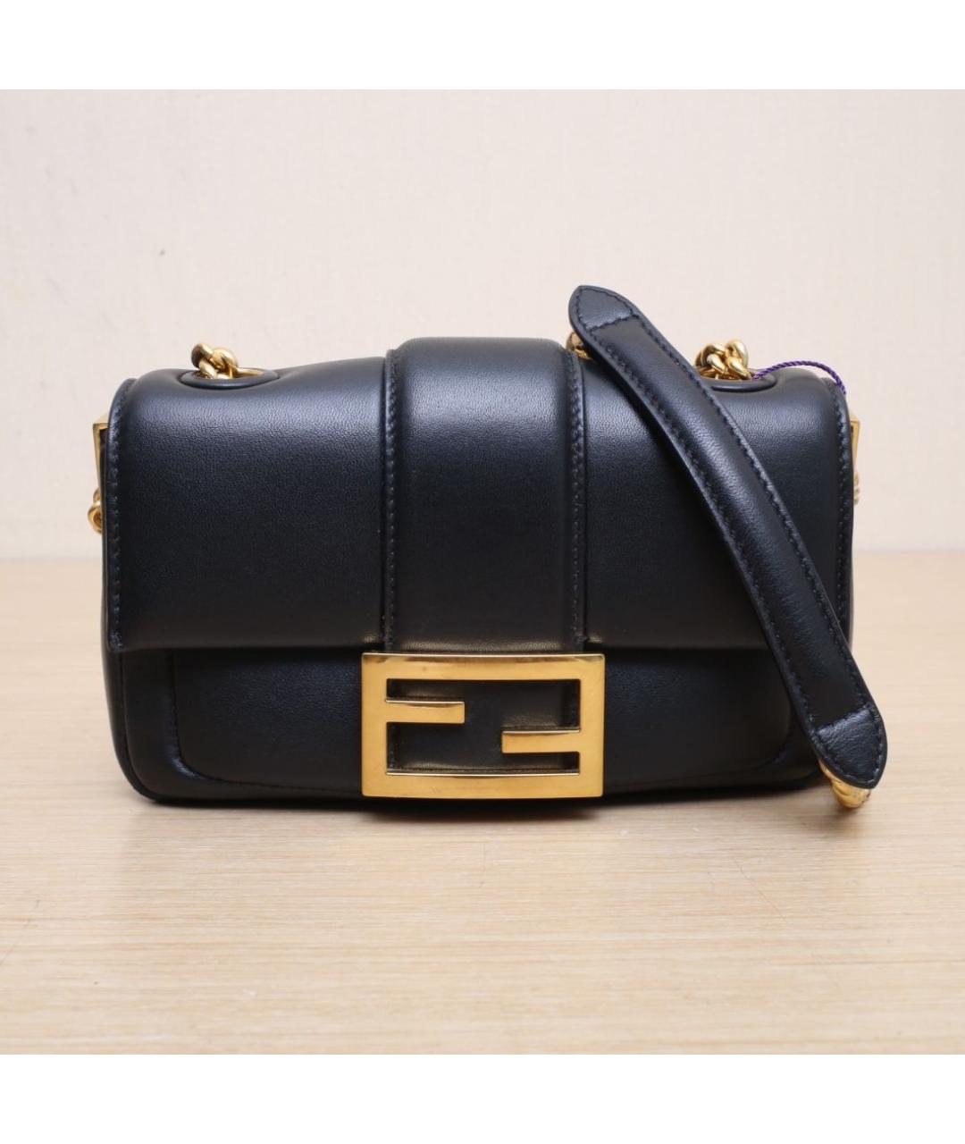 FENDI Черная кожаная сумка через плечо, фото 3