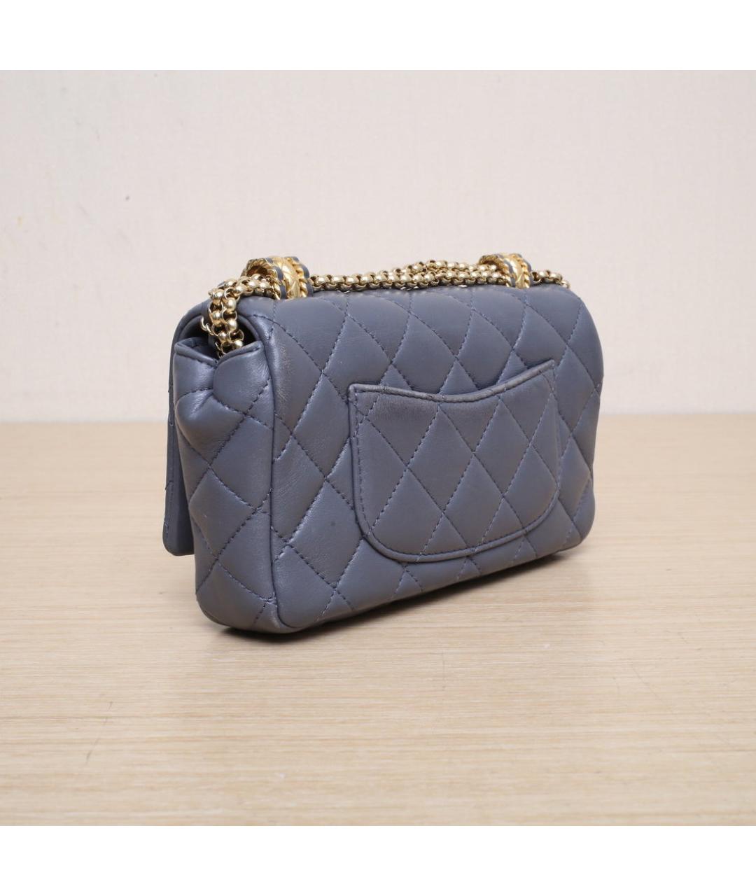 CHANEL Серая кожаная сумка через плечо, фото 6