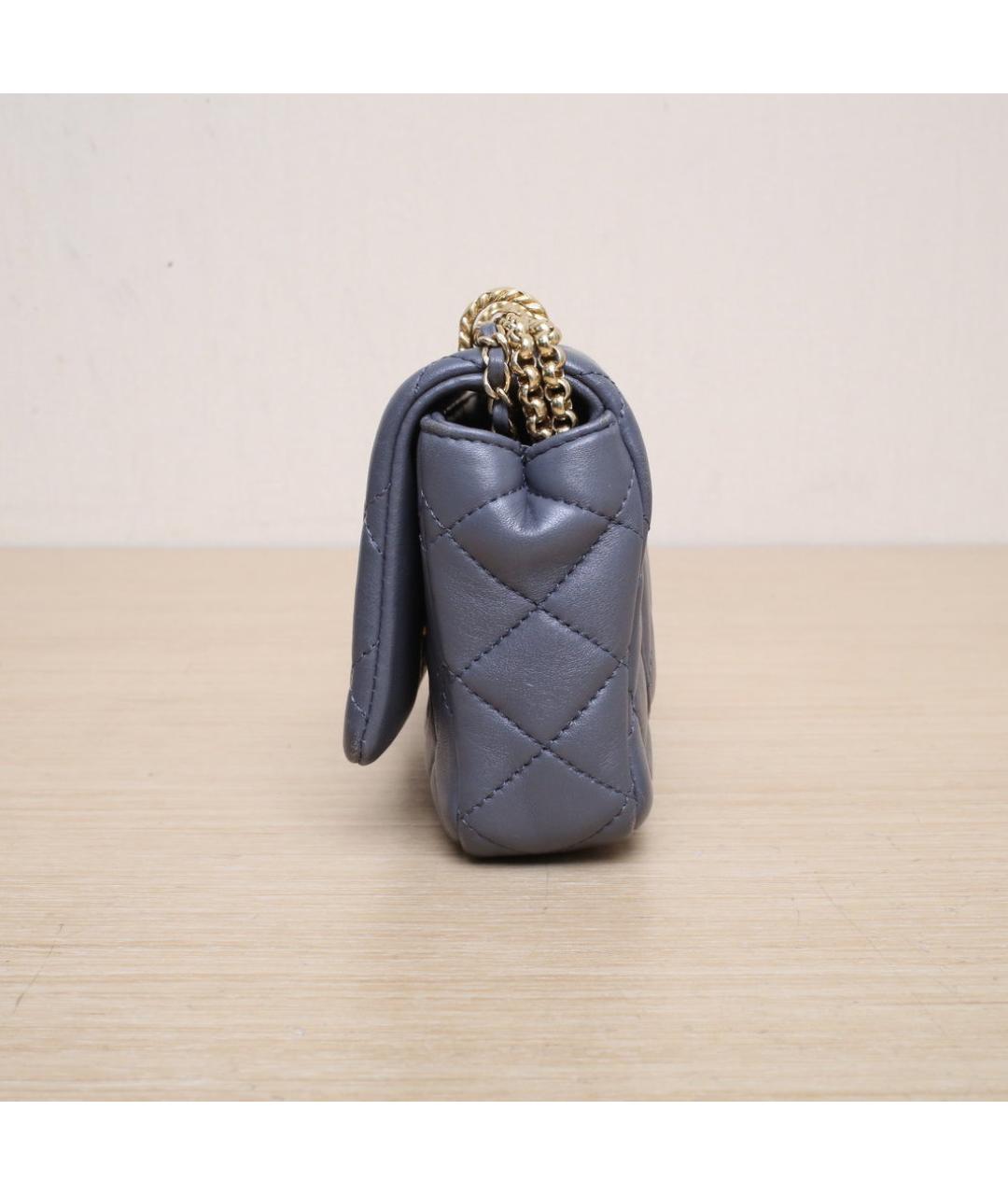 CHANEL Серая кожаная сумка через плечо, фото 5