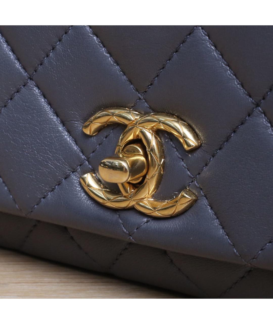 CHANEL Серая кожаная сумка через плечо, фото 8