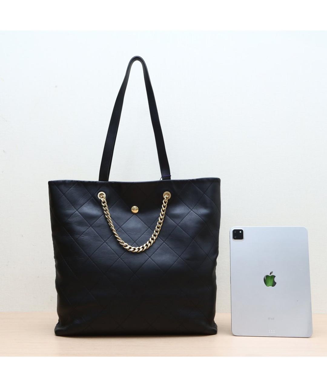 CHANEL Черная кожаная сумка через плечо, фото 8