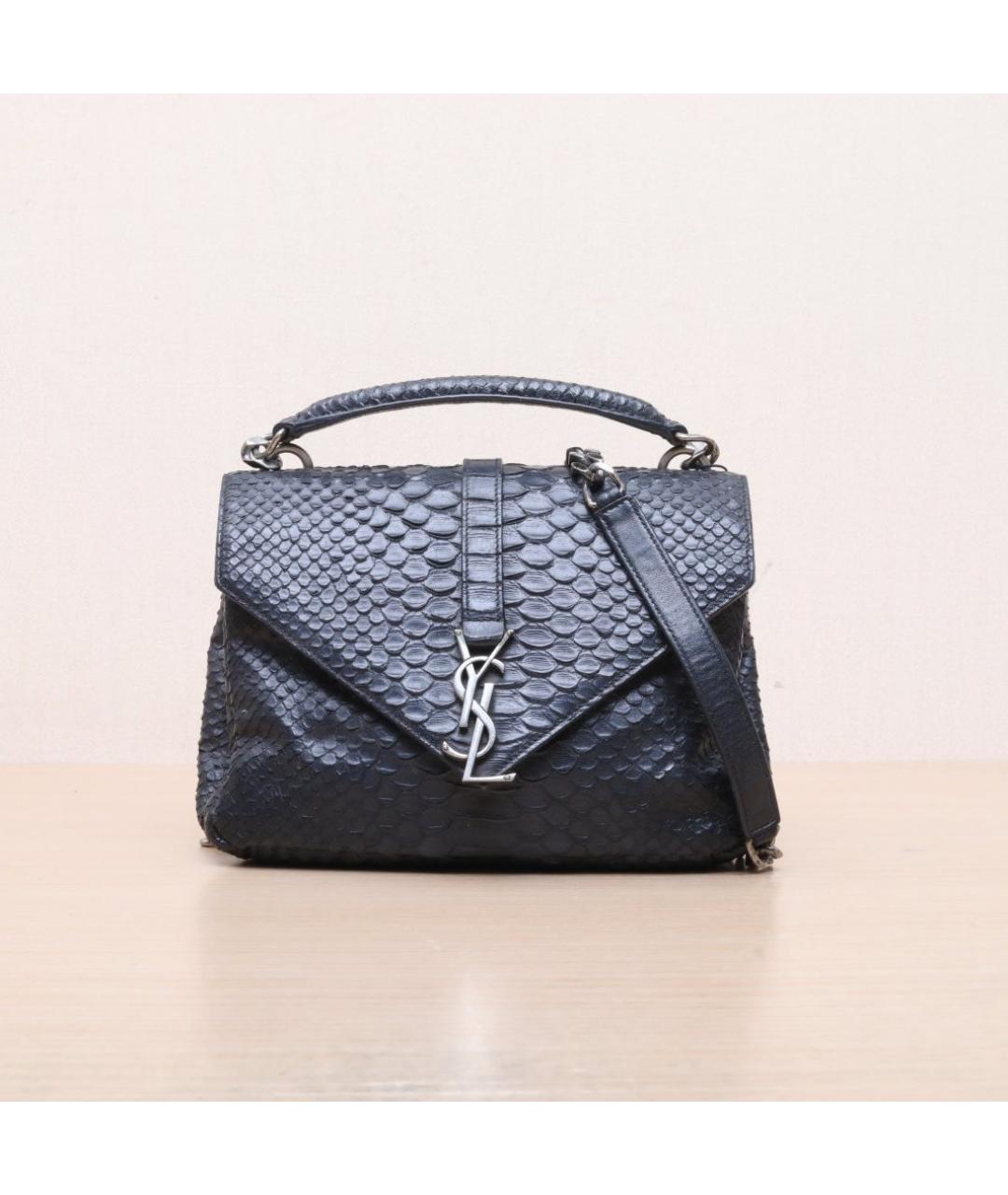 SAINT LAURENT Черная кожаная сумка через плечо, фото 3