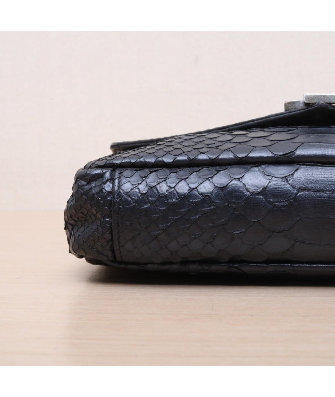 SAINT LAURENT Черная кожаная сумка через плечо, фото 9