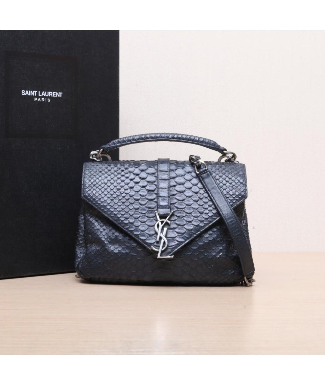 SAINT LAURENT Черная кожаная сумка через плечо, фото 2