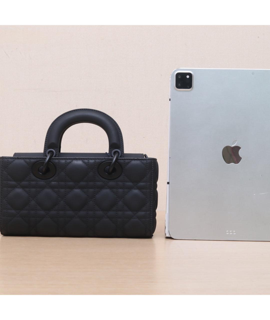 CHRISTIAN DIOR Черная кожаная сумка через плечо, фото 7