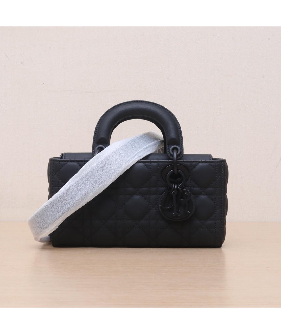 CHRISTIAN DIOR Черная кожаная сумка через плечо, фото 3