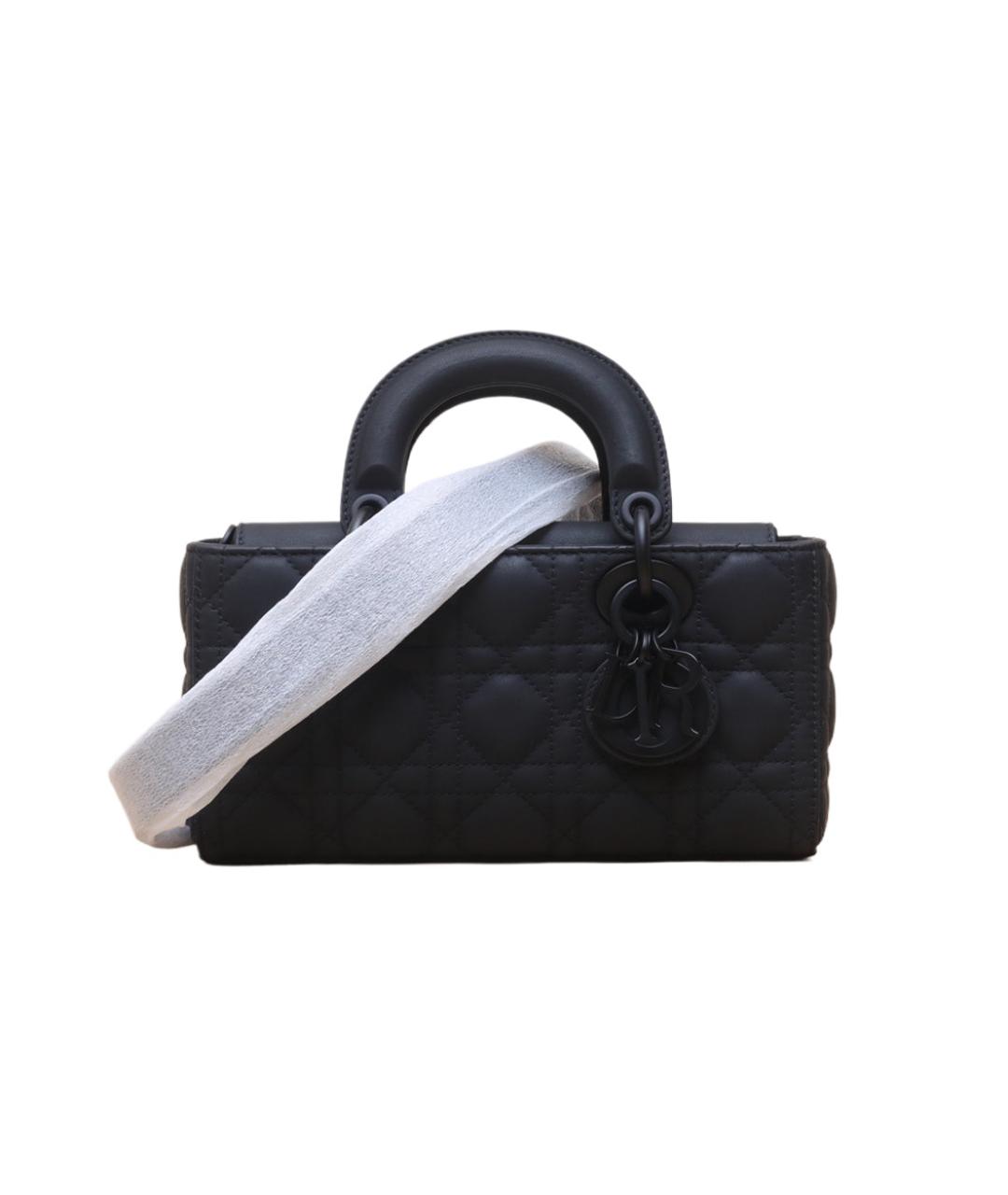 CHRISTIAN DIOR Черная кожаная сумка через плечо, фото 1