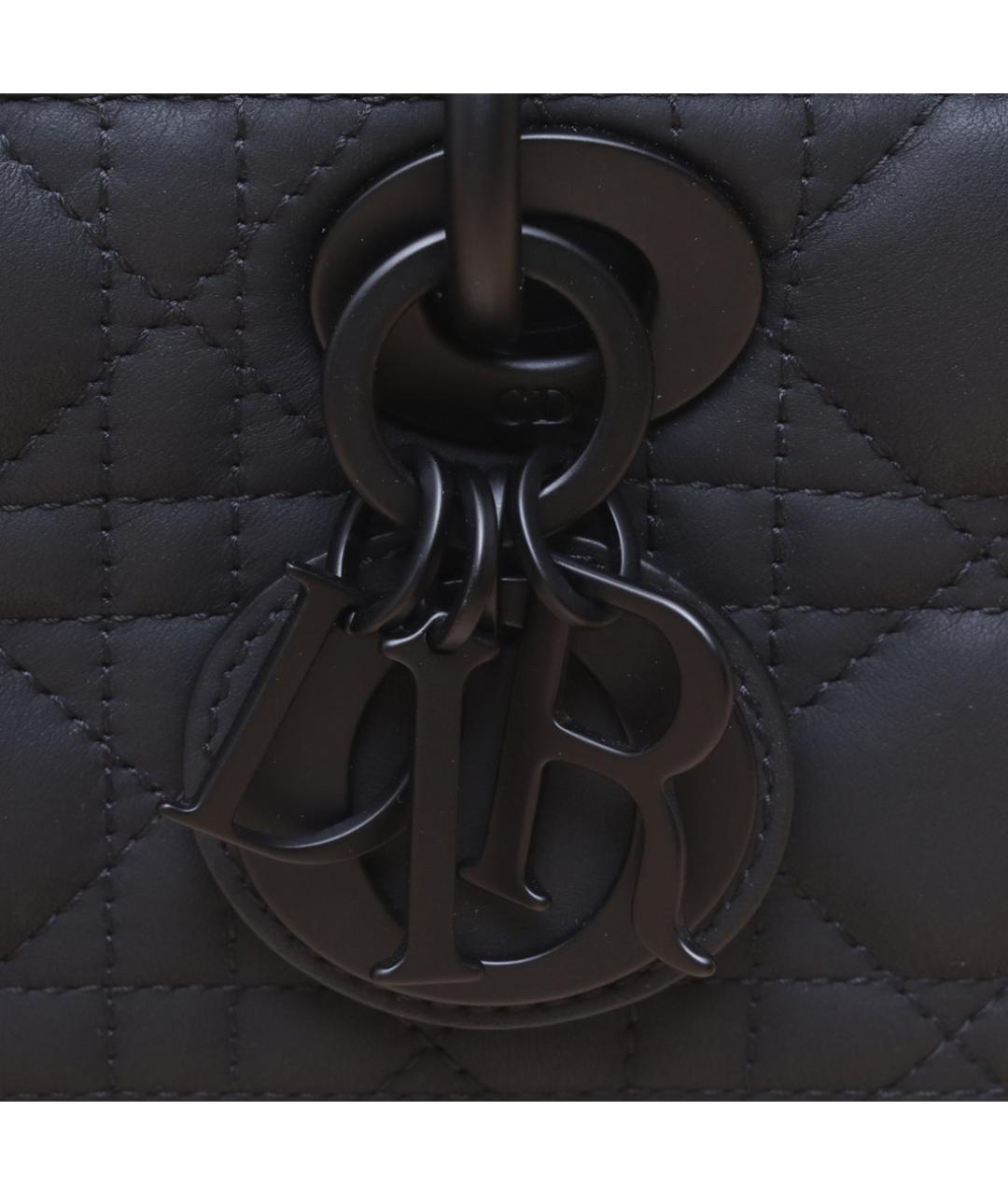 CHRISTIAN DIOR Черная кожаная сумка через плечо, фото 8